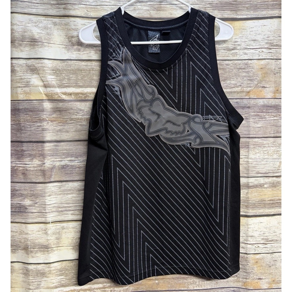 Vintage Fox Racing Tank Top Mens Large Black Jersey Sleeveless Y2K Motocross